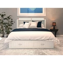 Southampton Murphy Bed Chest Queen White with Charging Station by AFI -Outlet AFI Store white afi murphy beds ac614142 c3 1000