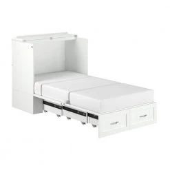 Hamilton White Twin XL Murphy Bed Chest with Charging Station by AFI -Outlet AFI Store white afi murphy beds ac621142 44 1000