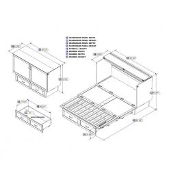 Monroe White Queen Murphy Bed Chest with Charging Station by AFI -Outlet AFI Store white afi murphy beds ac634142 40 1000