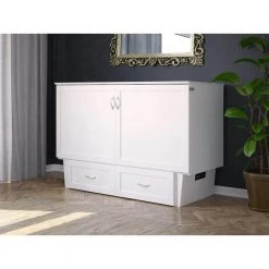 Monroe White Queen Murphy Bed Chest with Charging Station by AFI -Outlet AFI Store white afi murphy beds ac634142 a0 1000
