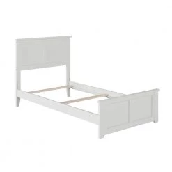 Madison White Twin Traditional Bed with Matching Foot Board by AFI