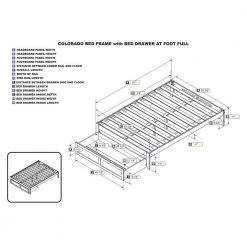 Colorado White Full Bed with Foot Drawer and USB Turbo Charger by AFI -Outlet AFI Store white afi platform beds ag8012232 4f 1000