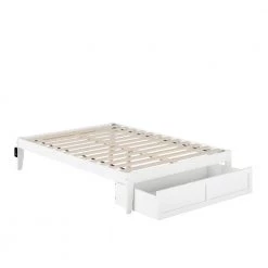 Colorado White Full Bed with Foot Drawer and USB Turbo Charger by AFI