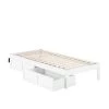 Colorado Twin Extra Long Bed with USB Turbo Charger and 2 Extra Long Drawers in White by AFI -Outlet AFI Store white afi platform beds ag8013412 64 1000