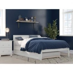 Boston White Full Bed with Twin Trundle by AFI