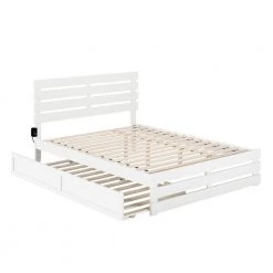 Oxford in White Queen Bed with Footboard and USB Turbo Charger with Twin Extra Long Trundle by AFI -Outlet AFI Store white afi platform beds ag8361142 a0 1000