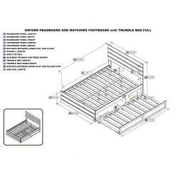 Oxford White Full Bed with Footboard and USB Turbo Charger with Twin Trundle by AFI -Outlet AFI Store white afi platform beds ag8361232 4f 1000