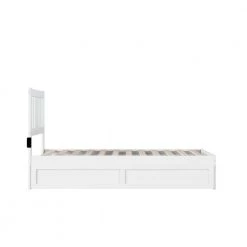 Tahoe Twin Bed with USB Turbo Charger and Twin Trundle in White by AFI -Outlet AFI Store white afi platform beds ag8911222 1f 1000
