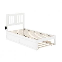 Tahoe Twin Bed with USB Turbo Charger and Twin Trundle in White by AFI -Outlet AFI Store white afi platform beds ag8911222 40 1000