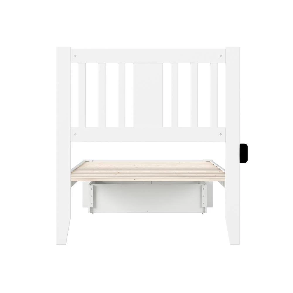 Tahoe Twin Extra Long Bed with Foot Drawer and USB Turbo Charger in White by AFI 6 Tahoe Twin Extra Long Bed with Foot Drawer and USB Turbo Charger in White by AFI - Image 4