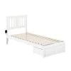 Tahoe Twin Extra Long Bed with Foot Drawer and USB Turbo Charger in White by AFI -Outlet AFI Store white afi platform beds ag8912412 64 1000