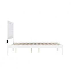 NoHo 53-1/2 in. W White Full Size Solid Wood Frame with Attachable USB Device Charger Platform Bed by AFI -Outlet AFI Store white afi platform beds ag9110032 4f 1000