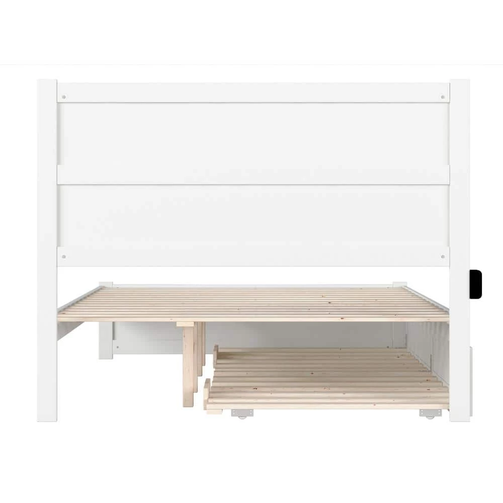 NoHo White Queen Bed with Footboard and Twin Extra Long Trundle by AFI 7 NoHo White Queen Bed with Footboard and Twin Extra Long Trundle by AFI - Image 5