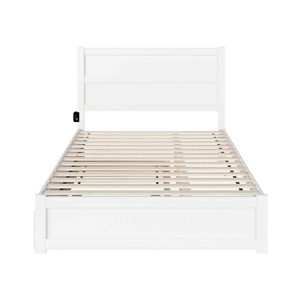 NoHo White Queen Bed with Footboard and Twin Extra Long Trundle by AFI 8 NoHo White Queen Bed with Footboard and Twin Extra Long Trundle by AFI - Image 6