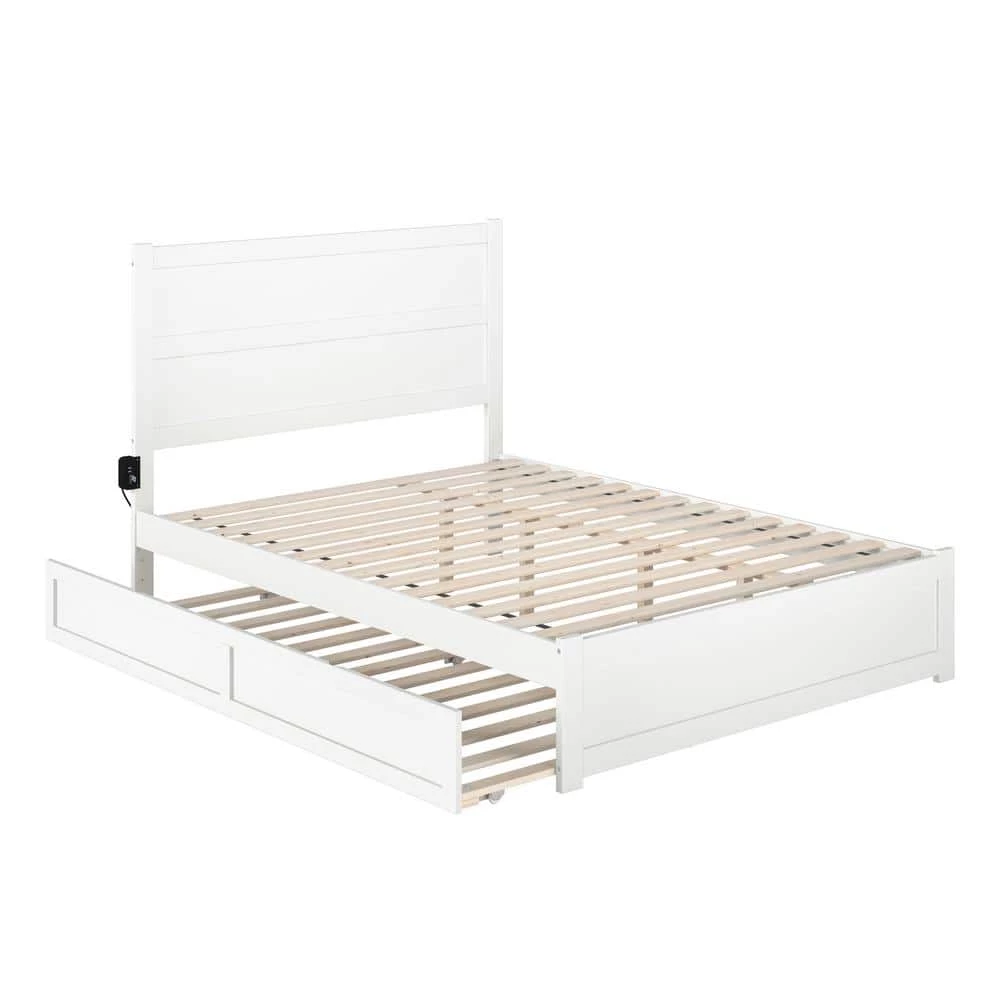 NoHo White Queen Bed with Footboard and Twin Extra Long Trundle by AFI 3 NoHo White Queen Bed with Footboard and Twin Extra Long Trundle by AFI