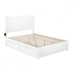 NoHo White Queen Bed with Footboard and Twin Extra Long Trundle by AFI 11 NoHo White Queen Bed with Footboard and Twin Extra Long Trundle by AFI -Outlet AFI Store white afi platform beds ag9161142 c3 1000