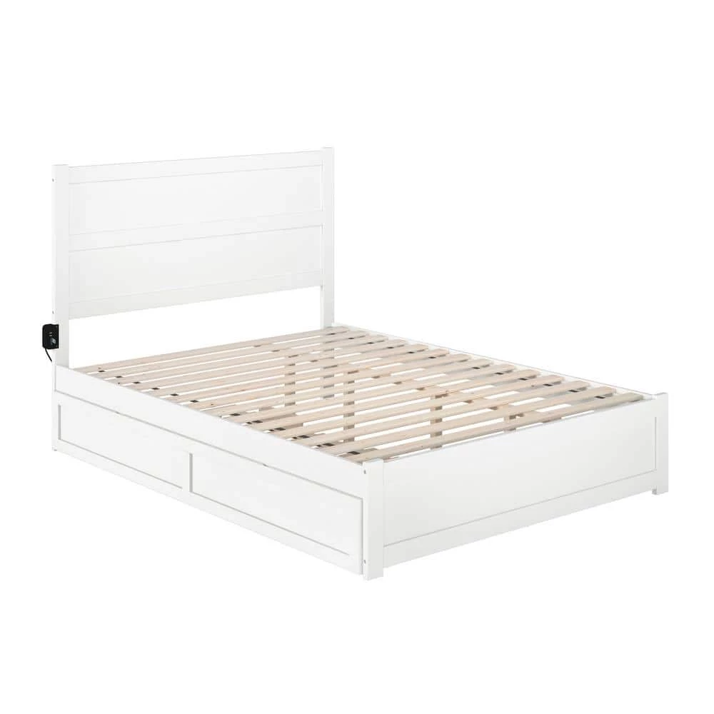 NoHo White Queen Bed with Footboard and Twin Extra Long Trundle by AFI 5 NoHo White Queen Bed with Footboard and Twin Extra Long Trundle by AFI - Image 3