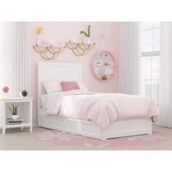 NoHo White Twin Bed with Footboard and Twin Trundle by AFI -Outlet AFI Store white afi platform beds ag9161222 31 1000