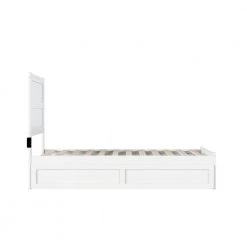 NoHo White Twin Bed with Footboard and Twin Trundle by AFI -Outlet AFI Store white afi platform beds ag9161222 4f 1000