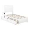 NoHo White Twin Bed with Footboard and Twin Trundle by AFI -Outlet AFI Store white afi platform beds ag9161222 64 1000