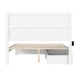 NoHo White Queen Bed with Footboard and 2-Drawers by AFI -Outlet AFI Store white afi platform beds ag9163442 1f 1000