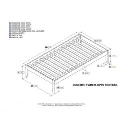 Concord White Twin XL Platform Bed with Open Foot Board by AFI -Outlet AFI Store white afi platform beds ar8011002 44 1000