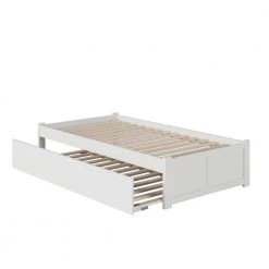 Concord Twin Extra Long Bed with Footboard and Twin Extra Long Trundle in White by AFI -Outlet AFI Store white afi platform beds ar8012042 31 1000