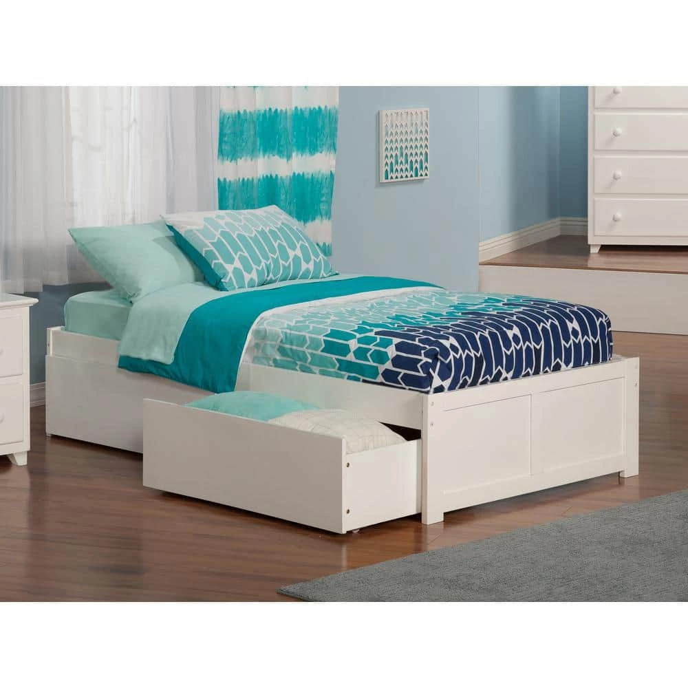 Concord White Twin XL Platform Bed with Flat Panel Foot Board and 2-Urban Bed Drawers by AFI 9 Concord White Twin XL Platform Bed with Flat Panel Foot Board and 2-Urban Bed Drawers by AFI - Image 7