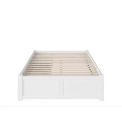 Concord White Full Platform Bed with Flat Panel Foot Board and 2-Urban Bed Drawers by AFI -Outlet AFI Store white afi platform beds ar8032112 4f 1000