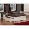 Concord White Full Platform Bed with Flat Panel Foot Board and 2-Urban Bed Drawers by AFI