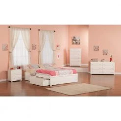 Concord White Queen Platform Bed with Flat Panel Foot Board and 2-Urban Bed Drawers by AFI 9 Concord White Queen Platform Bed with Flat Panel Foot Board and 2-Urban Bed Drawers by AFI -Outlet AFI Store white afi platform beds ar8042112 40 1000