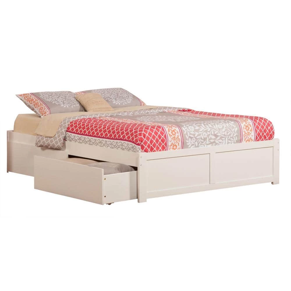 Concord White Queen Platform Bed with Flat Panel Foot Board and 2-Urban Bed Drawers by AFI 6 Concord White Queen Platform Bed with Flat Panel Foot Board and 2-Urban Bed Drawers by AFI - Image 4