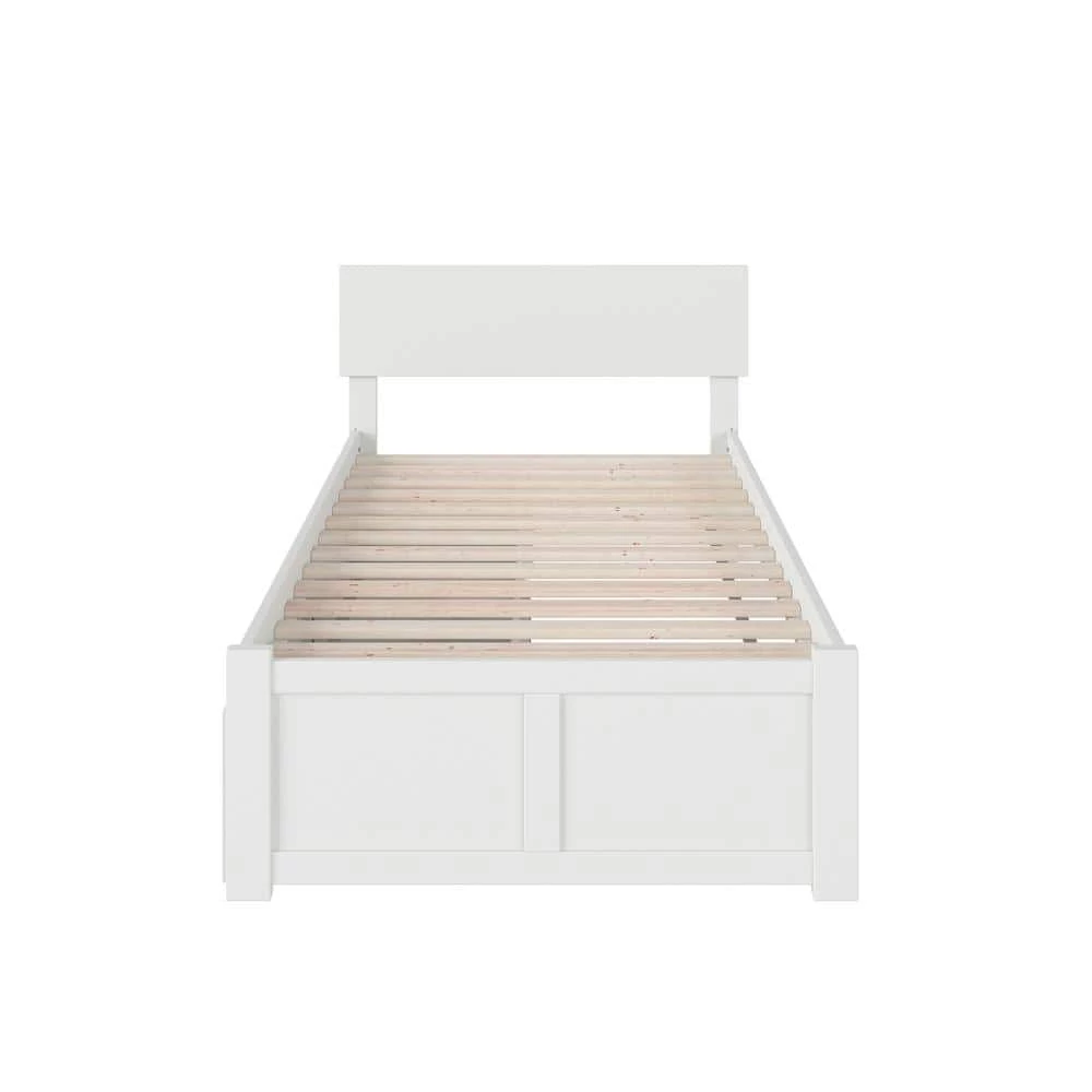 Orlando White Twin XL Platform Bed with Flat Panel Foot Board and 2 Urban Bed Drawers by AFI 8 Orlando White Twin XL Platform Bed with Flat Panel Foot Board and 2 Urban Bed Drawers by AFI - Image 6