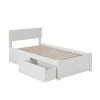 Orlando White Twin XL Platform Bed with Flat Panel Foot Board and 2 Urban Bed Drawers by AFI -Outlet AFI Store white afi platform beds ar8112112 64 1000