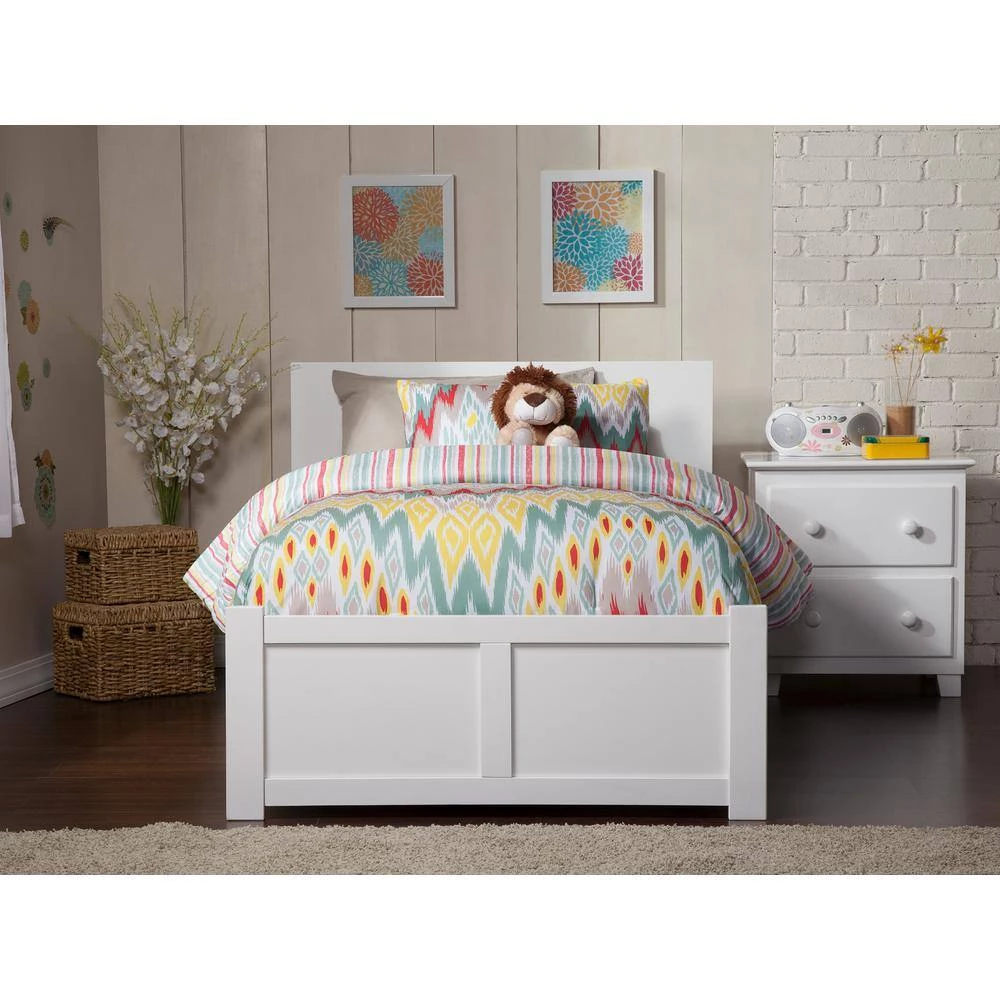 Orlando White Twin XL Platform Bed with Flat Panel Foot Board and 2 Urban Bed Drawers by AFI 6 Orlando White Twin XL Platform Bed with Flat Panel Foot Board and 2 Urban Bed Drawers by AFI - Image 4