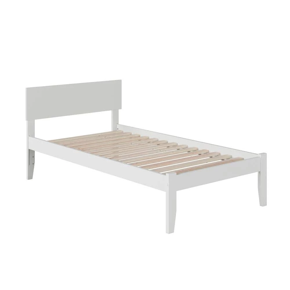 Orlando White Twin Platform Bed with Open Foot Board by AFI 3 Orlando White Twin Platform Bed with Open Foot Board by AFI