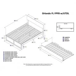 Orlando White Full Platform Bed with Flat Panel Foot Board and Twin Size Urban Trundle Bed by AFI -Outlet AFI Store white afi platform beds ar8132012 1f 1000