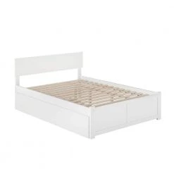 Orlando White Full Platform Bed with Flat Panel Foot Board and Twin Size Urban Trundle Bed by AFI -Outlet AFI Store white afi platform beds ar8132012 c3 1000