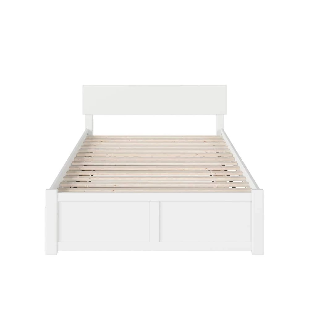 Orlando Full Platform Bed with Flat Panel Foot Board and Full Size Urban Trundle Bed in White by AFI 9 Orlando Full Platform Bed with Flat Panel Foot Board and Full Size Urban Trundle Bed in White by AFI - Image 7