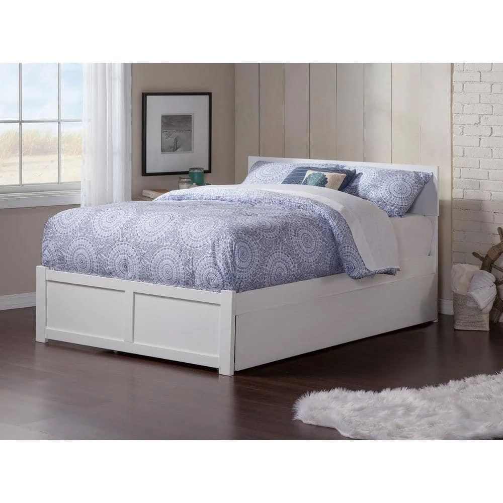 Orlando Full Platform Bed with Flat Panel Foot Board and Full Size Urban Trundle Bed in White by AFI 11 Orlando Full Platform Bed with Flat Panel Foot Board and Full Size Urban Trundle Bed in White by AFI - Image 9