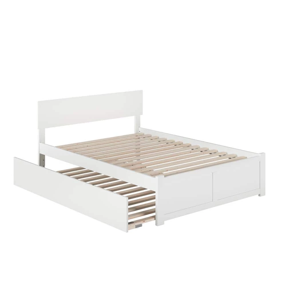 Orlando Full Platform Bed with Flat Panel Foot Board and Full Size Urban Trundle Bed in White by AFI 5 Orlando Full Platform Bed with Flat Panel Foot Board and Full Size Urban Trundle Bed in White by AFI - Image 3