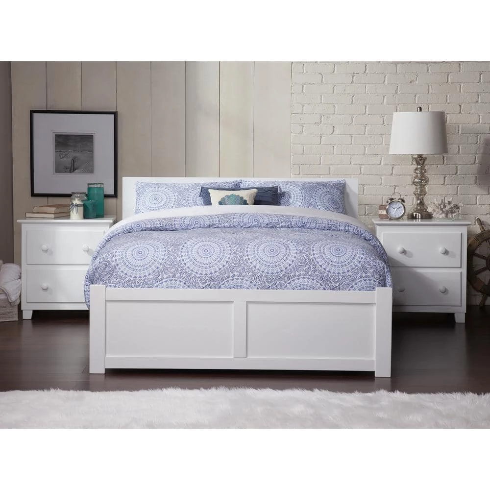 Orlando Full Platform Bed with Flat Panel Foot Board and Full Size Urban Trundle Bed in White by AFI 7 Orlando Full Platform Bed with Flat Panel Foot Board and Full Size Urban Trundle Bed in White by AFI - Image 5