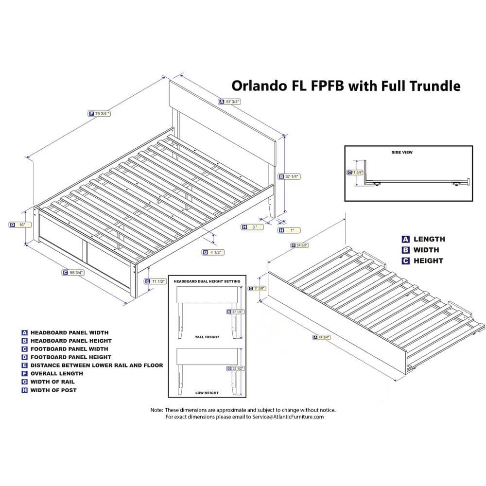 Orlando Full Platform Bed with Flat Panel Foot Board and Full Size Urban Trundle Bed in White by AFI 4 Orlando Full Platform Bed with Flat Panel Foot Board and Full Size Urban Trundle Bed in White by AFI - Image 2