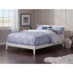 Orlando White Queen Platform Bed with Open Foot Board by AFI