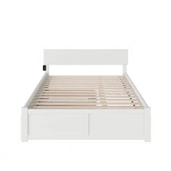 Orlando White Queen Bed with Footboard and Twin Extra Long Trundle by AFI -Outlet AFI Store white afi platform beds ar8142042 44 1000