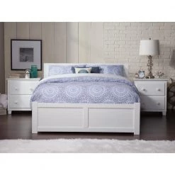 Orlando White Queen Bed with Footboard and Twin Extra Long Trundle by AFI -Outlet AFI Store white afi platform beds ar8142042 4f 1000