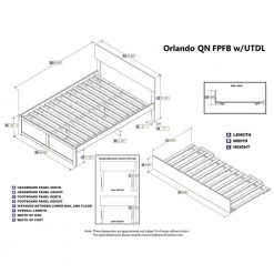 Orlando White Queen Bed with Footboard and Twin Extra Long Trundle by AFI -Outlet AFI Store white afi platform beds ar8142042 fa 1000