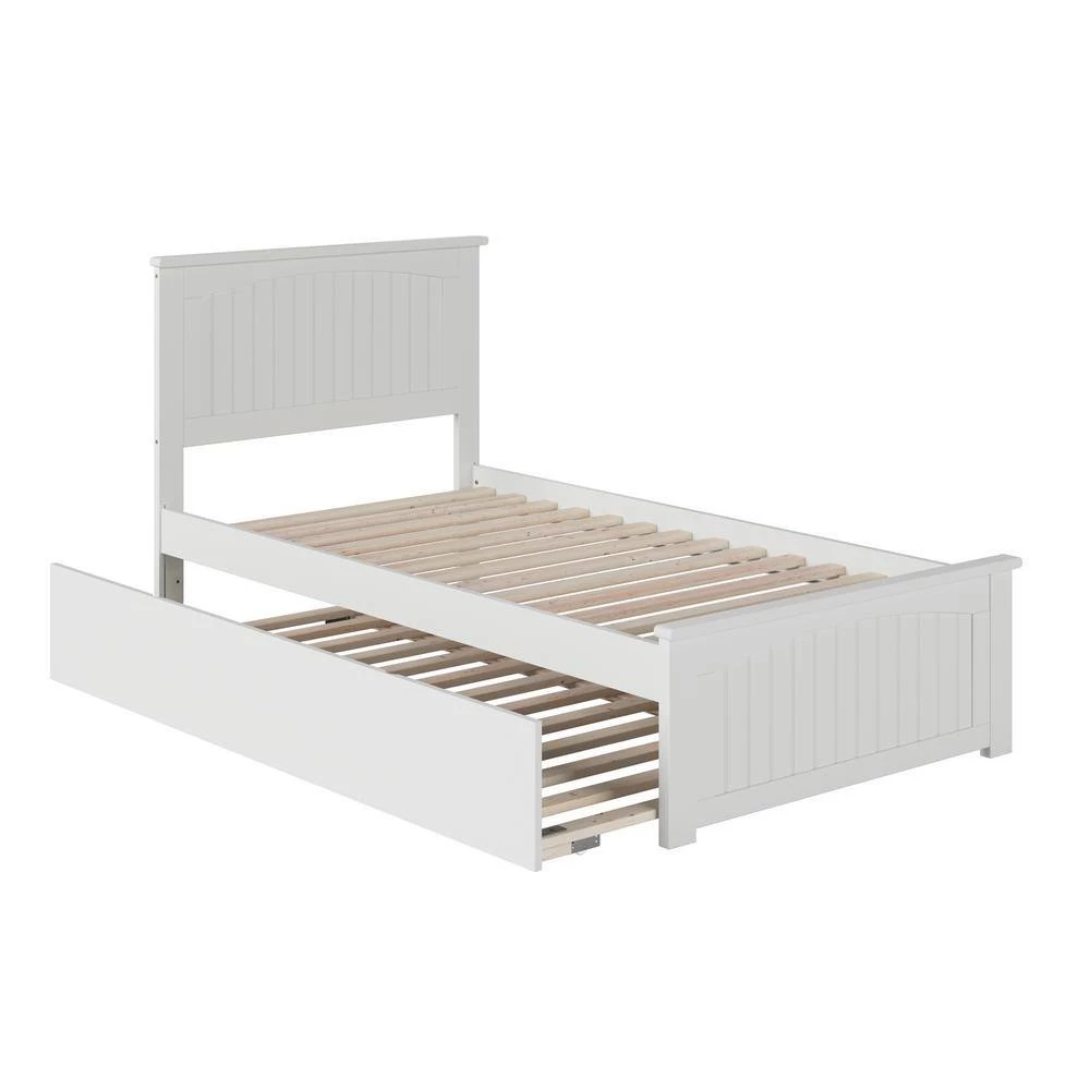 Nantucket White Twin Platform Bed with Matching Foot Board and Twin Size Urban Trundle Bed by AFI 6 Nantucket White Twin Platform Bed with Matching Foot Board and Twin Size Urban Trundle Bed by AFI - Image 4