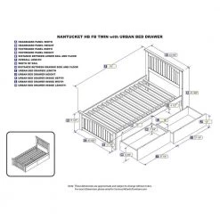 Nantucket White Twin Platform Bed with Matching Foot Board and 2 Urban Bed Drawers by AFI -Outlet AFI Store white afi platform beds ar8226112 1f 1000