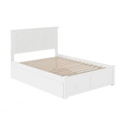Nantucket Full Platform Bed with Flat Panel Foot Board and Full Size Urban Trundle Bed Bed in White by AFI -Outlet AFI Store white afi platform beds ar8232052 c3 1000